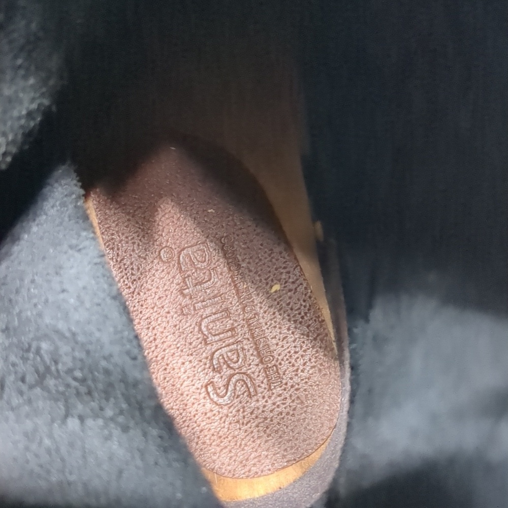 Sanita  black Suede Clog Boots Wooden sole size EU36 US6 - Picture 5 of 10